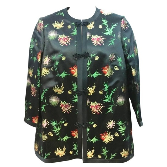 CHINE FROG BUTTONED DOWN PRINTED SILK JACKET 16 - Picture 1 of 5